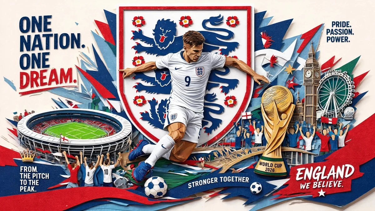Paper relief collage shows four top World Cup teams in miniature worlds