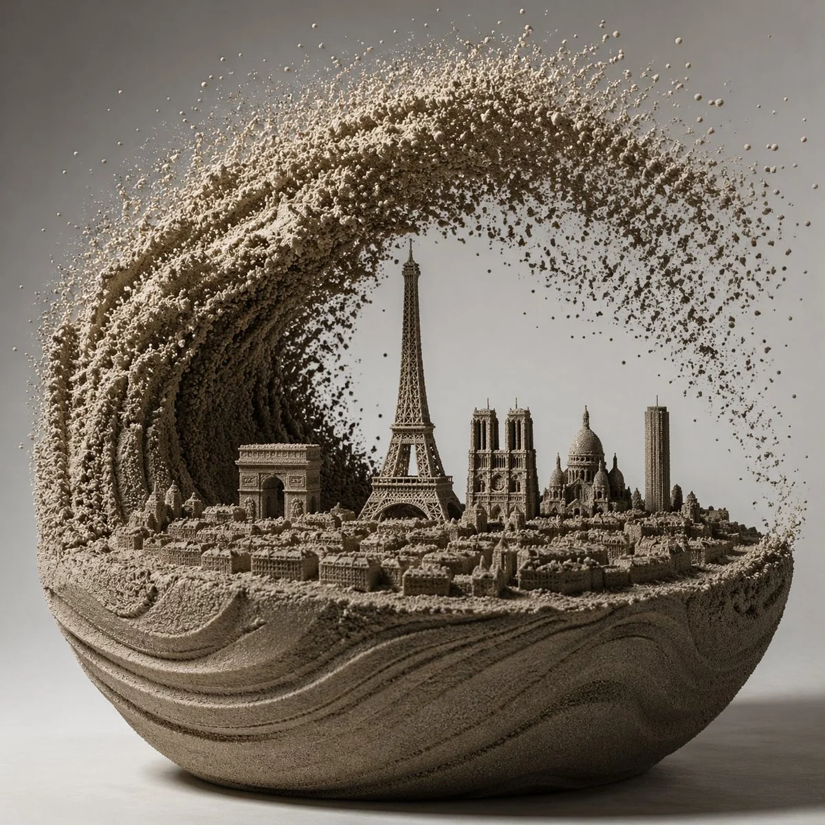 Paris in Motion: The Sand Sculpture Skyline