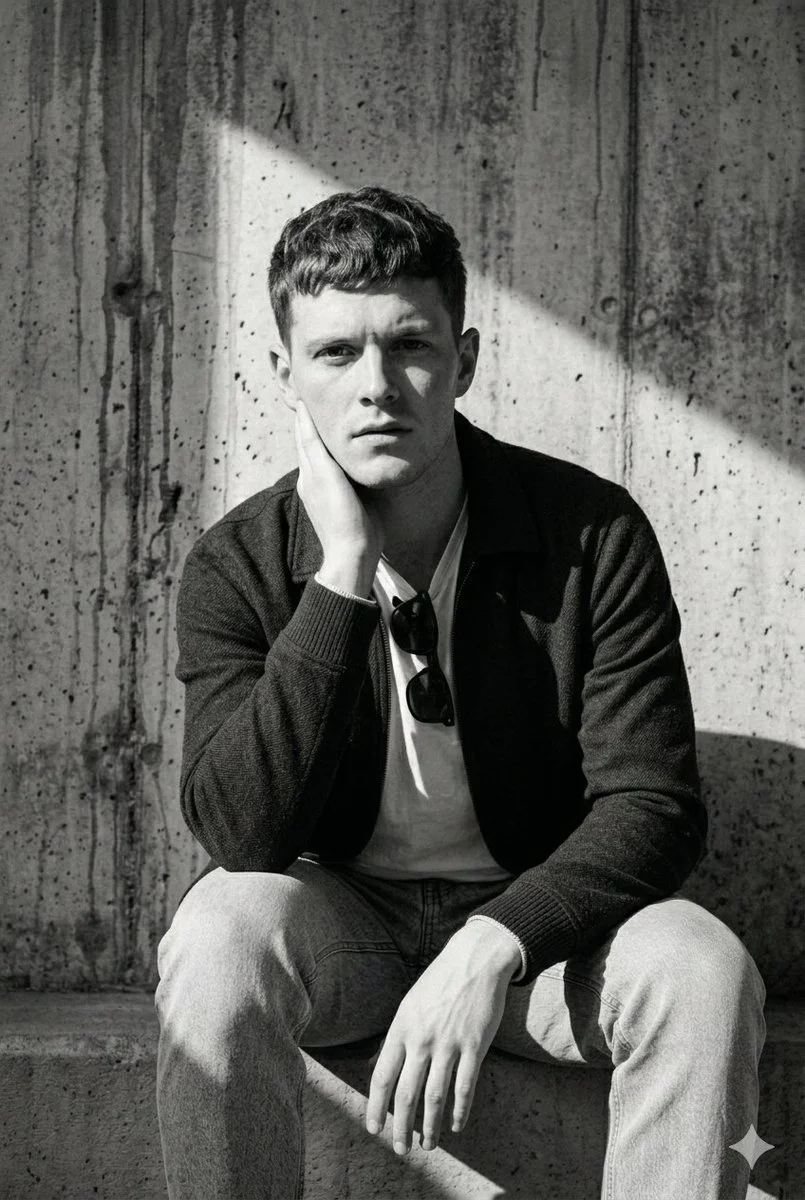 Pensive Moment in Harsh Monochrome