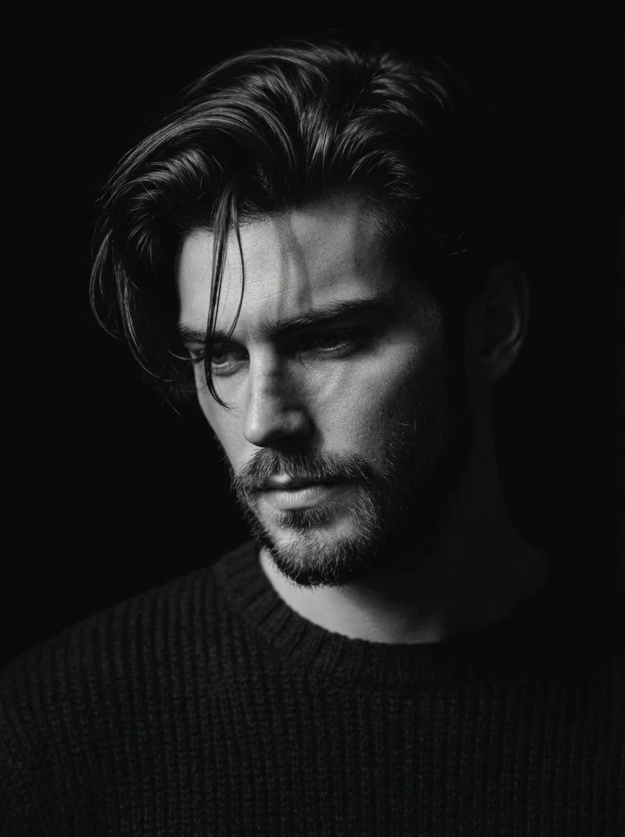 Pensive Shadows: A Portrait of Solitude