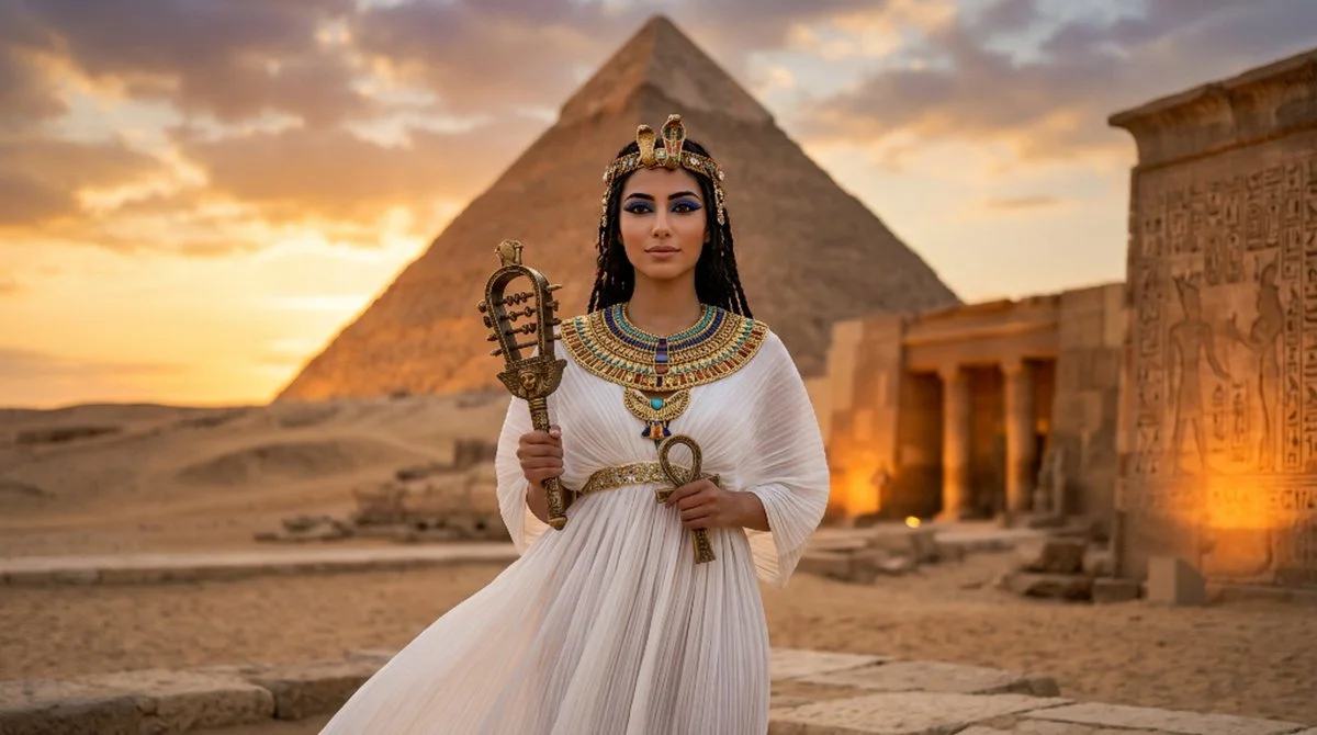 Pharaonic Reverie in Desert Light