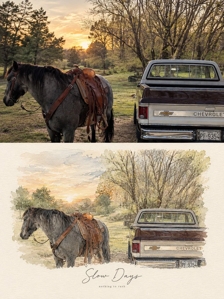 Photograph and Watercolor Vignette Unite in Premium Editorial Layout