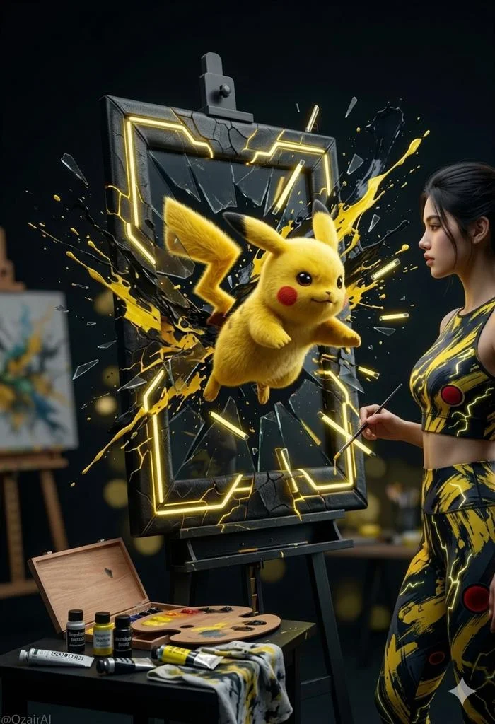 Pikachu's Artistic Escape