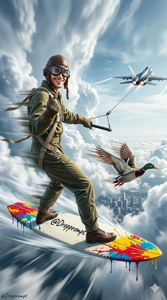 Pilot Surfer Soars Above Clouds with Jet Tow