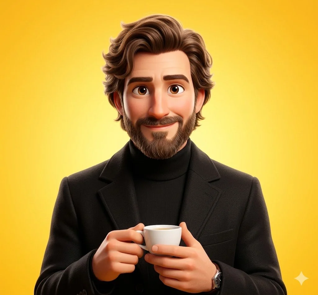 Pixar-Style 3D Portrait with Warm Lighting and Expressive Detail