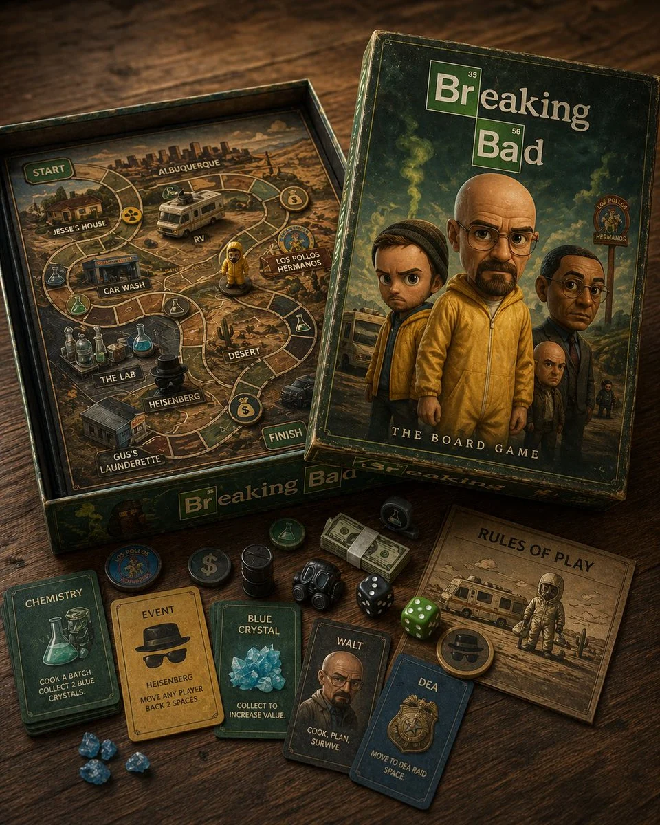 Pixar-Style Crime-Drama Board Game Box Mockup