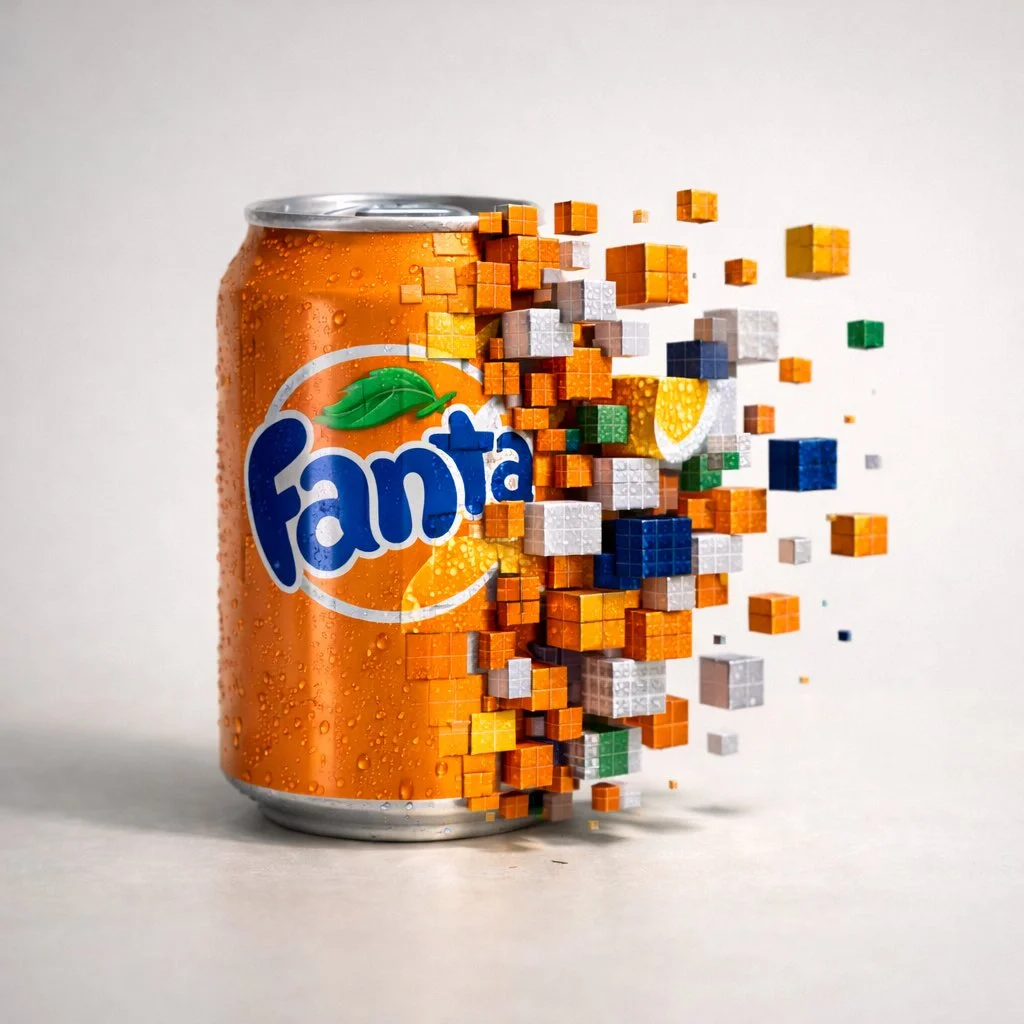Pixelated Food Art in Motion