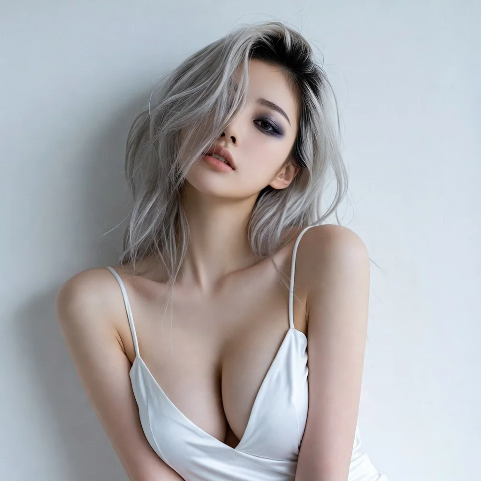 Platinum Chic: A Bold Fashion Portrait