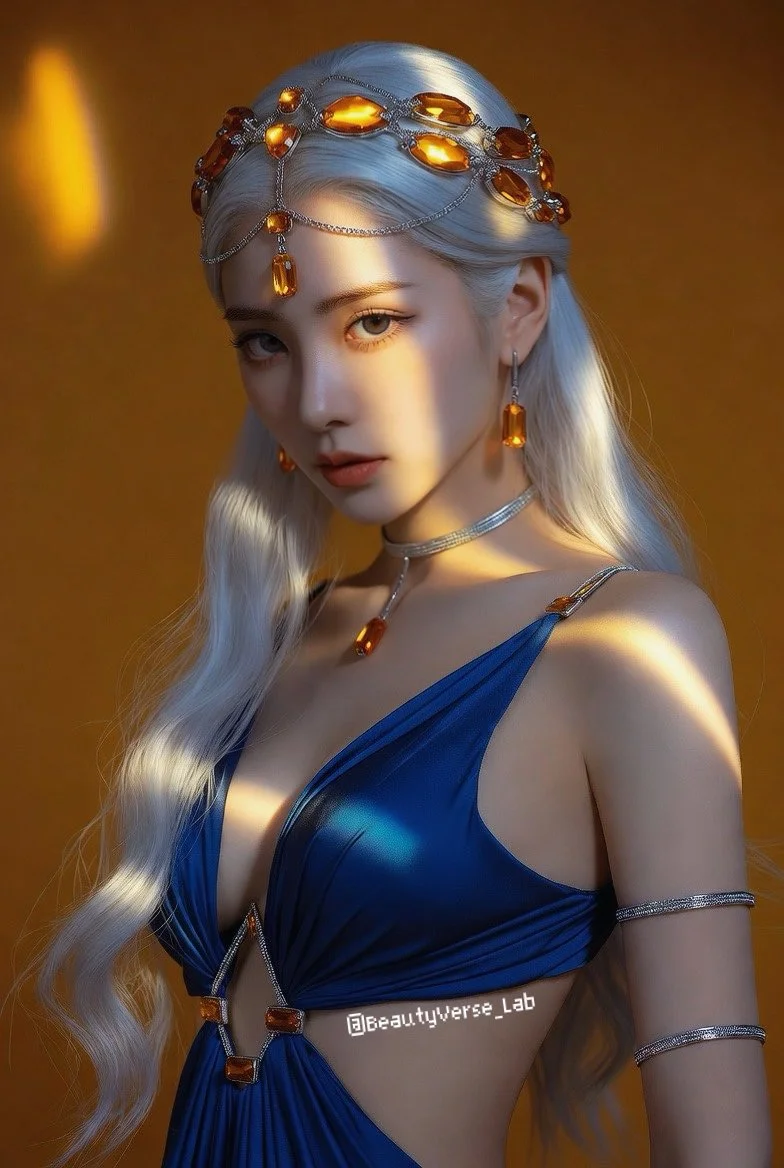 Platinum Elegance in Amber Light