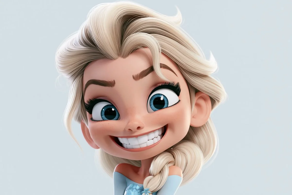 Playful 3D caricature with an oversized head and soft lighting