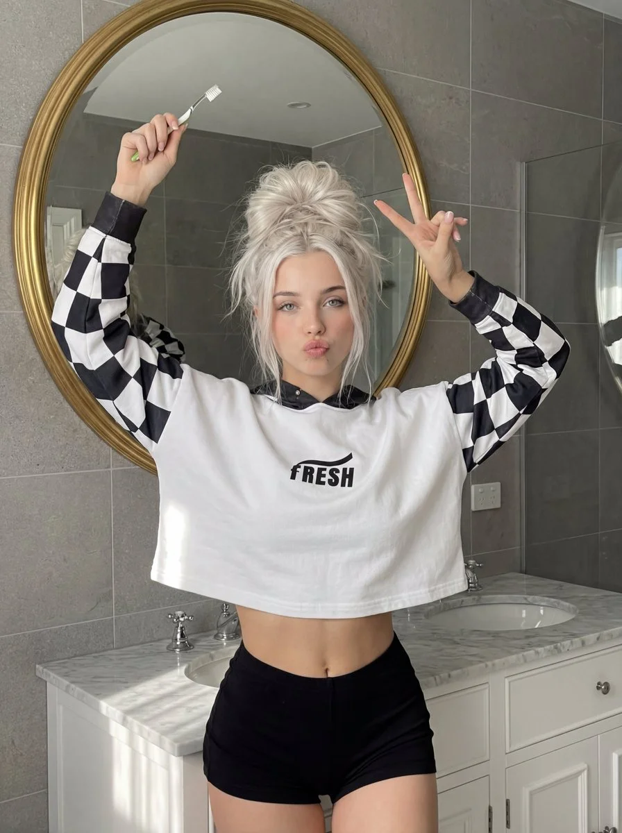 Playful Bathroom Selfie Delight