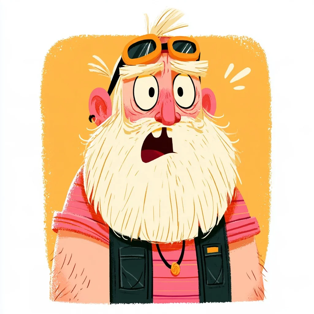 Playful character art with loose textures and quirky expressions