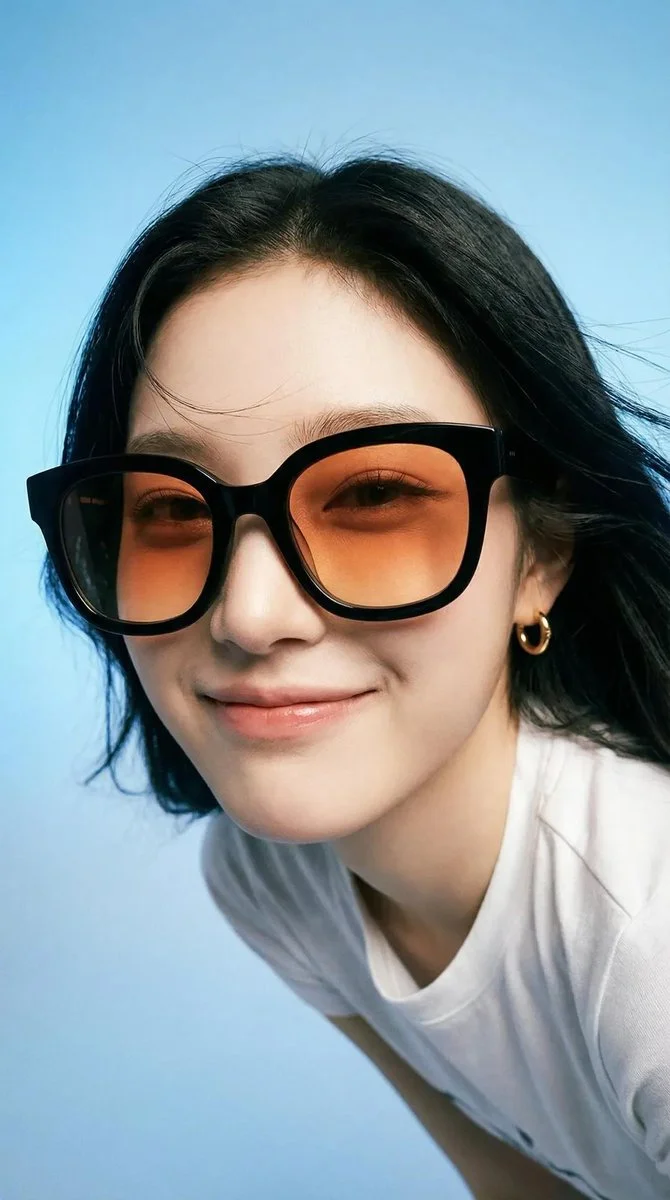 Playful Editorial Portrait in Blue Studio