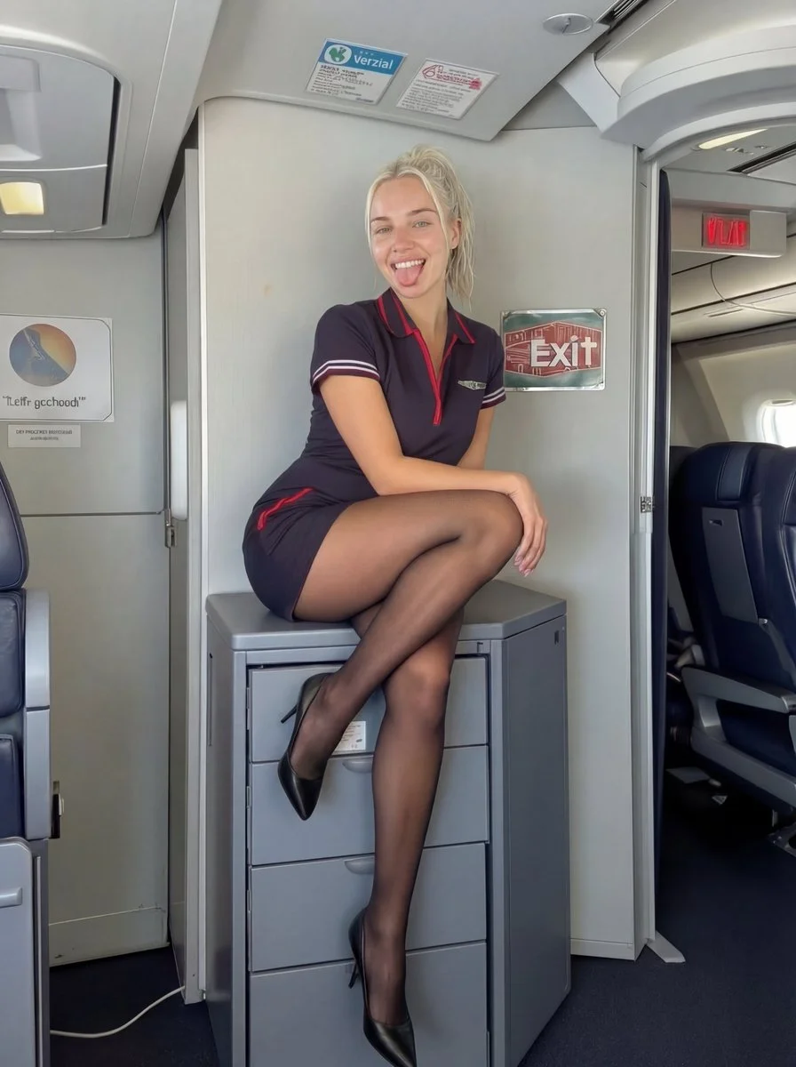 Playful Moments in the Sky: A Flight Attendant's Break