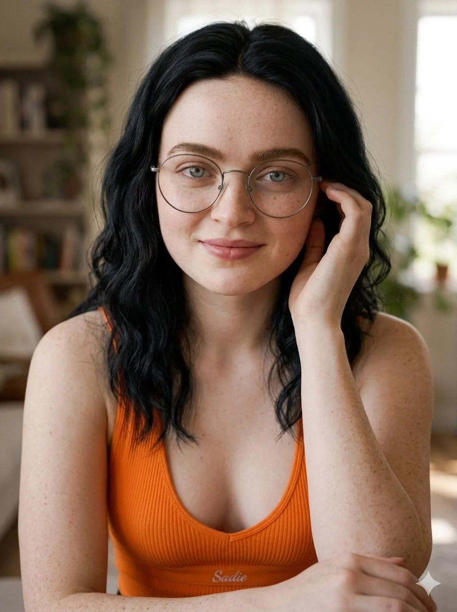 Playful Portrait in Sunlit Orange