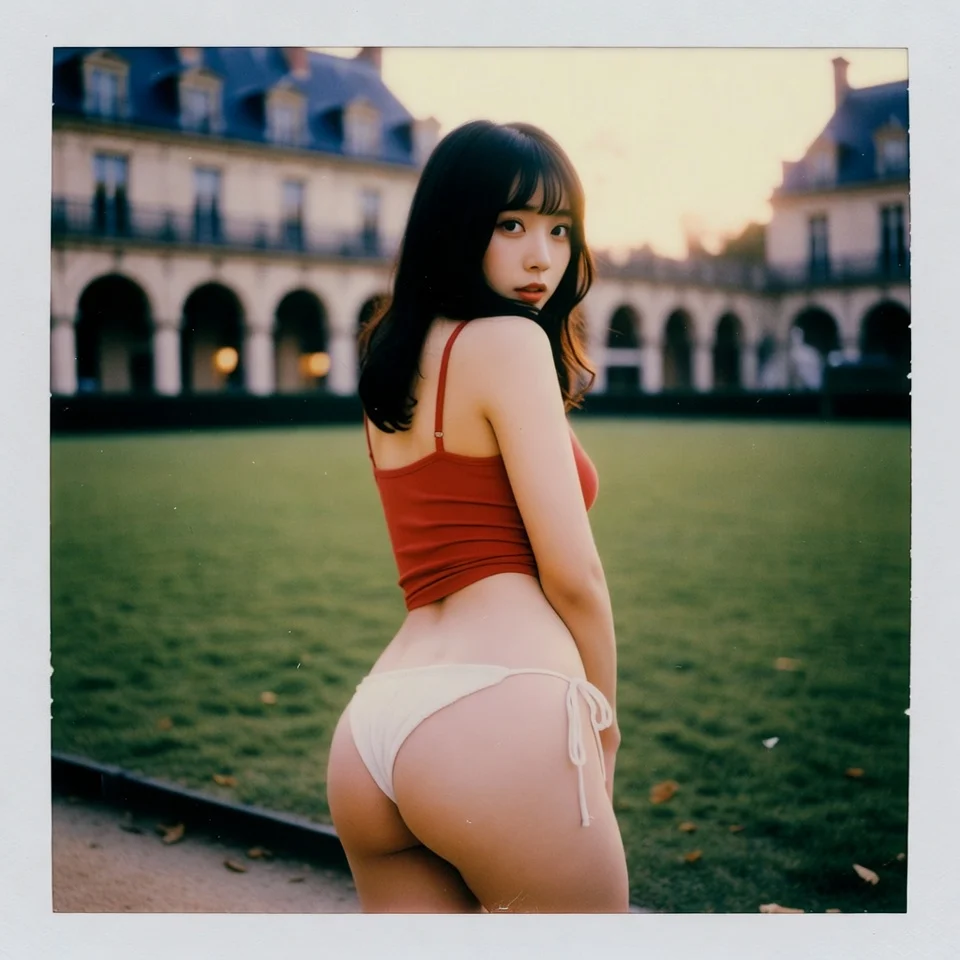 Polaroid Intimacy Amid Sunset Hues
