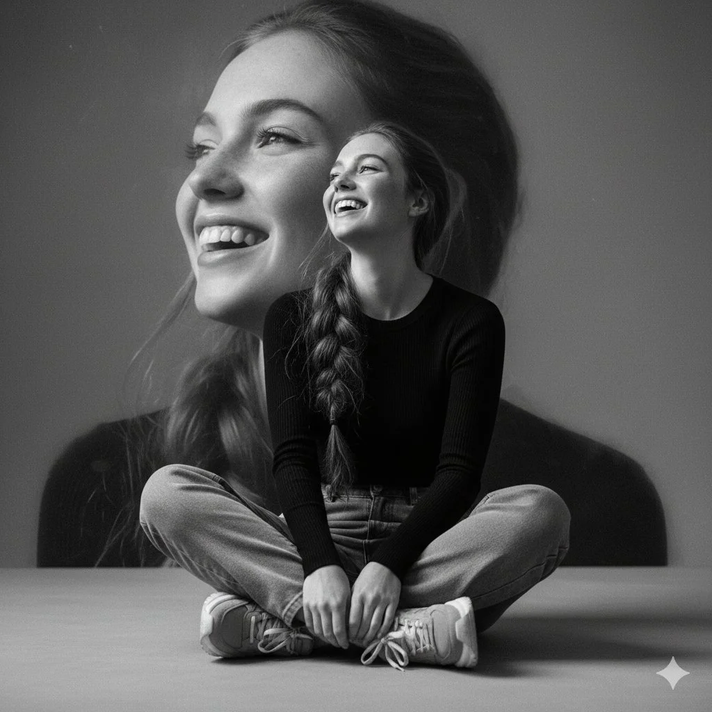 Portrait of Joy: A Modern Elegance in Monochrome