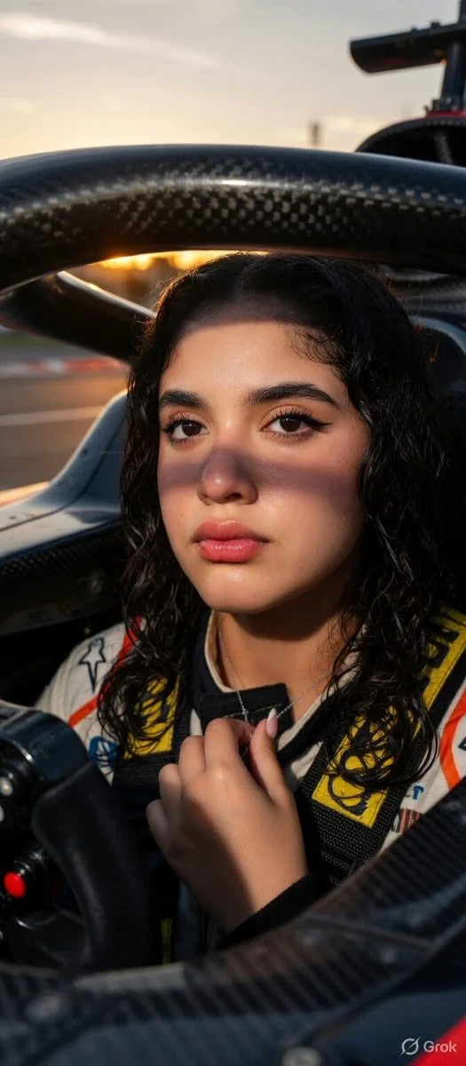 Precision and Power: Ultra-Realistic Portrait of a Female F1 Driver