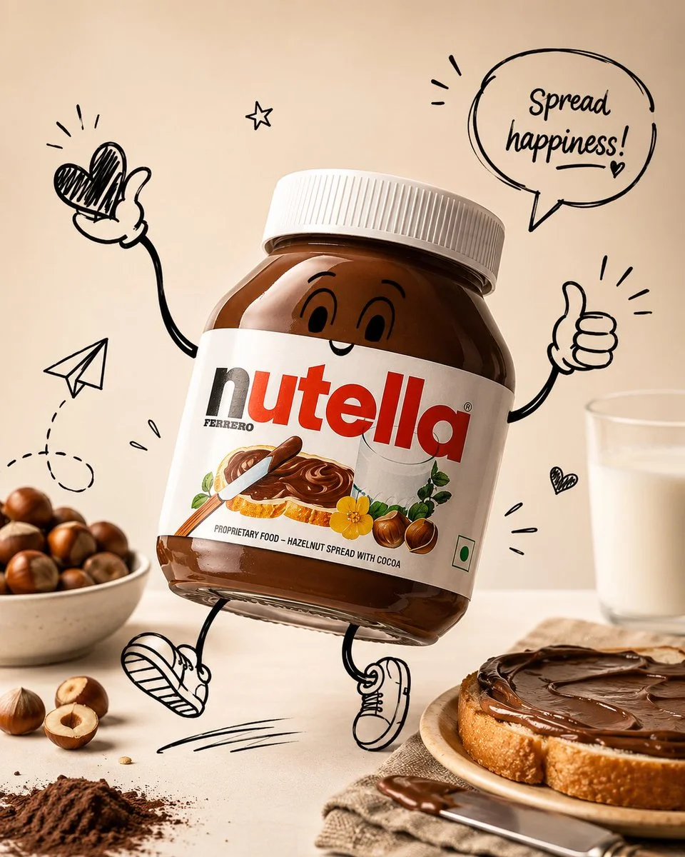 Premium Chocolate Bar Tilted in Pastel Studio with Doodle Art