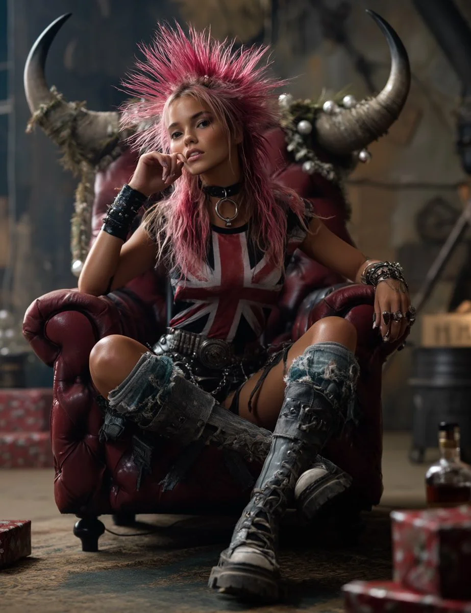 Punk Christmas Queen Reigns in a Dystopian Festive Realm