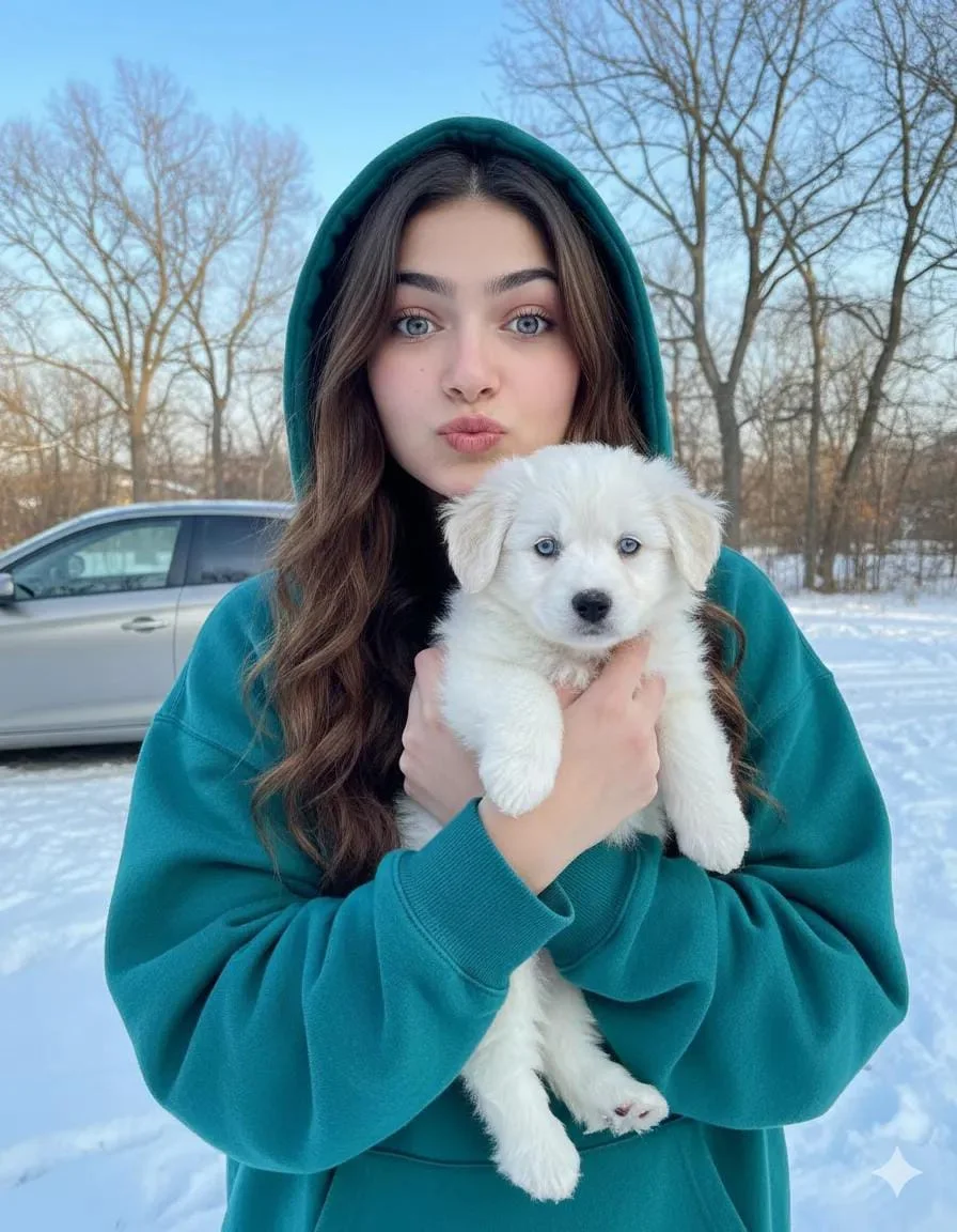 Puppy Cuddles in a Winter Wonderland