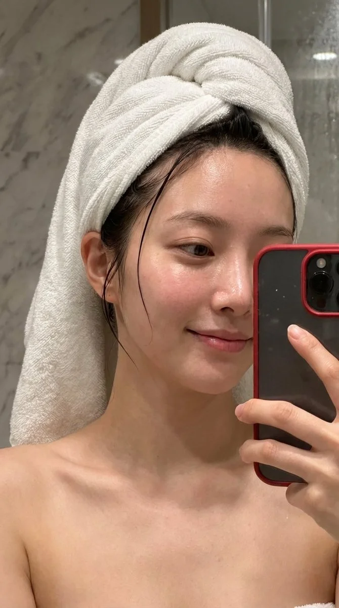 Quiet Comfort: After-Shower Glow in Soft White Towel