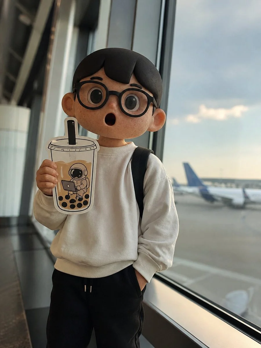 Quiet Moments at the Terminal with Whimsical Art