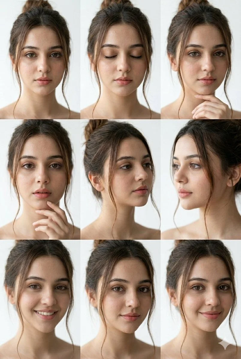 Quiet Water Elegance: A 3x3 Portrait Grid of Natural Beauty