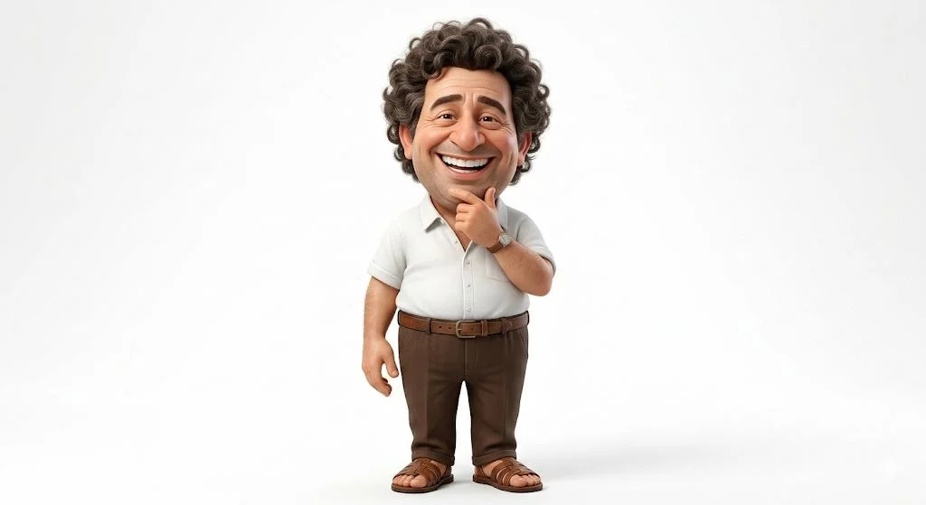 Quirky 3D Caricature with a Cheerful Twist