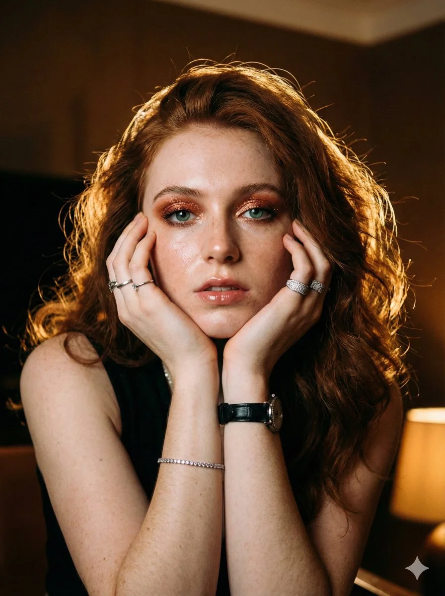 Radiance in Shadows: A Portrait of Allure