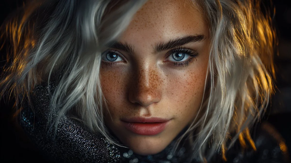 Radiant Contrast: The Elegance of Wet Aubrun Curls