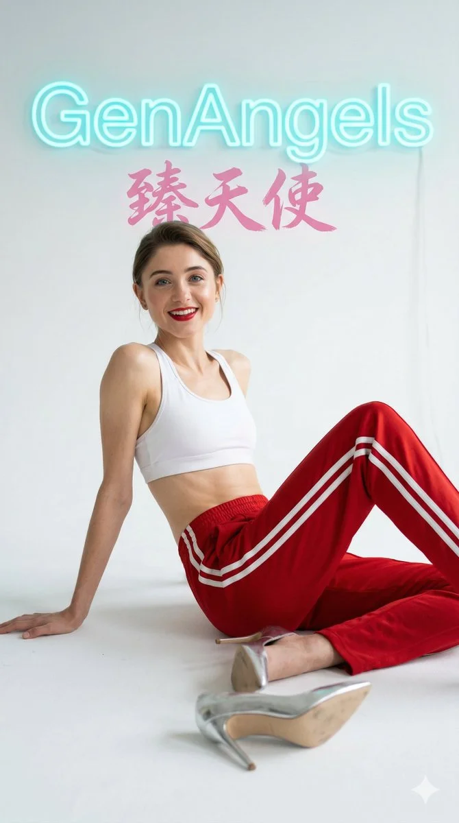 Radiant Elegance: A Modern Muse in Crisp Sporty Chic