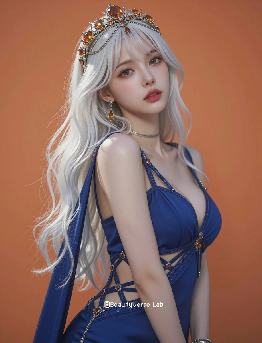 Radiant Elegance in Sapphire and Amber