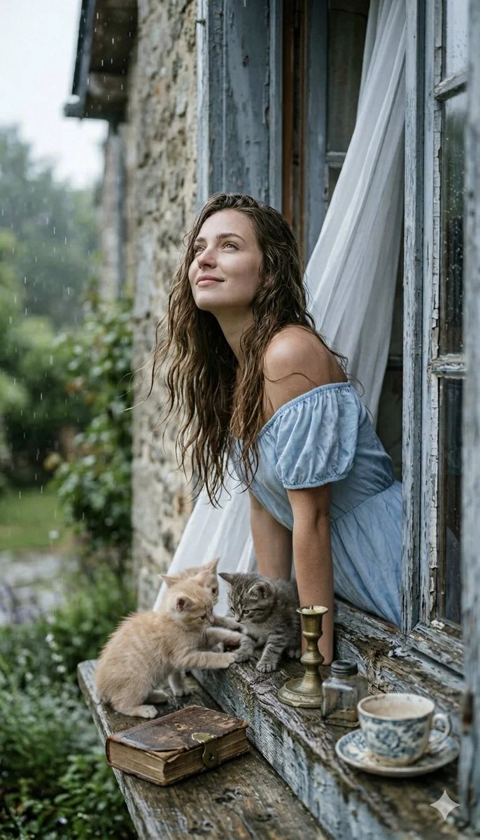 Rain-Kissed Cottage Moment