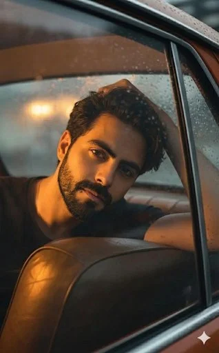 Rainy Reflections: A Cinematic Portrait