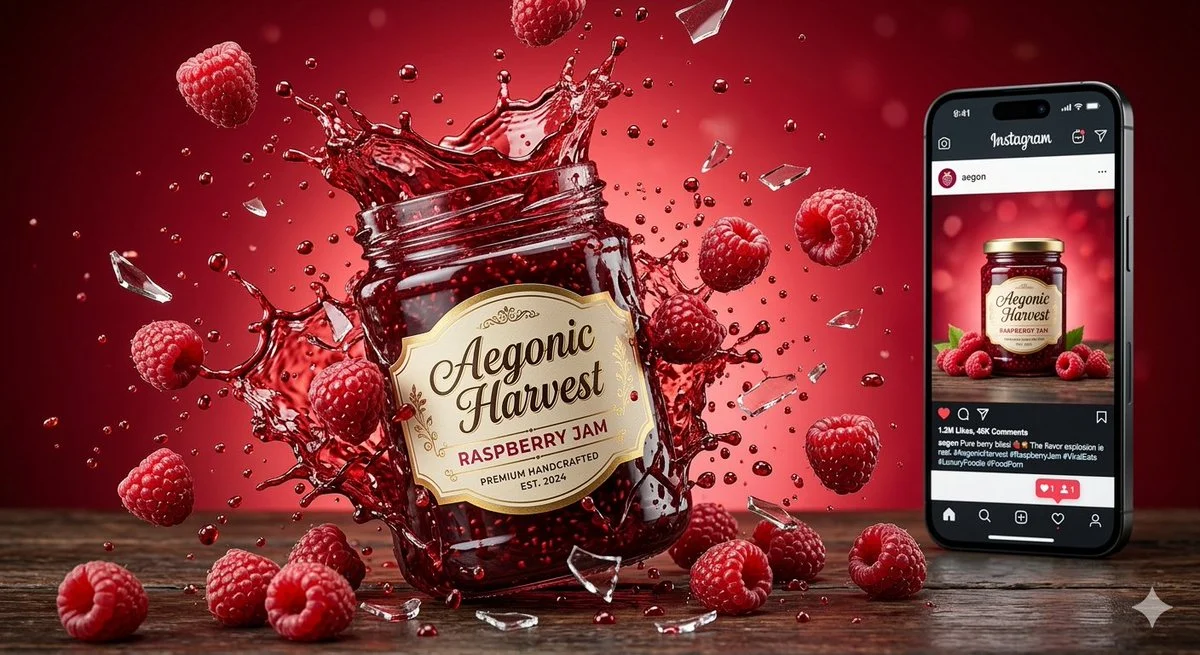 Raspberry Jam Burst in Stunning Detail