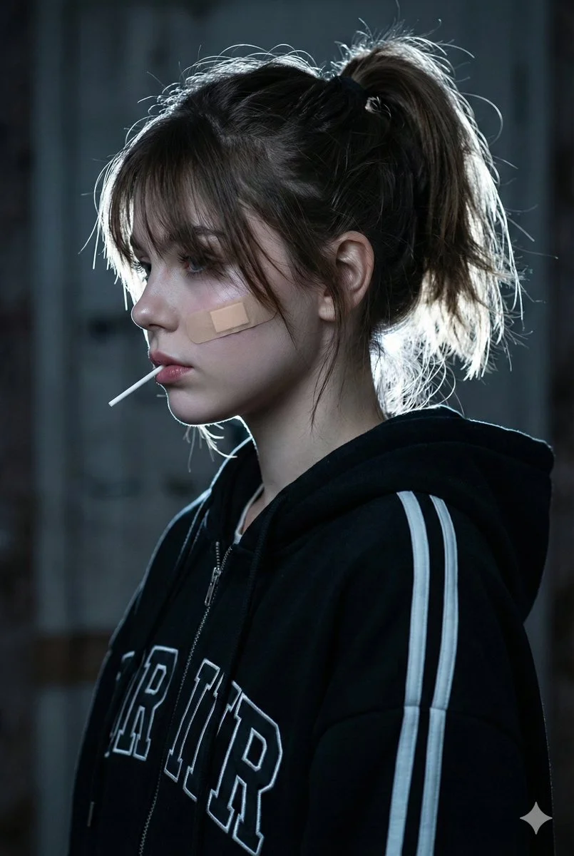 Rebel's Embrace: A Portrait of Defiance