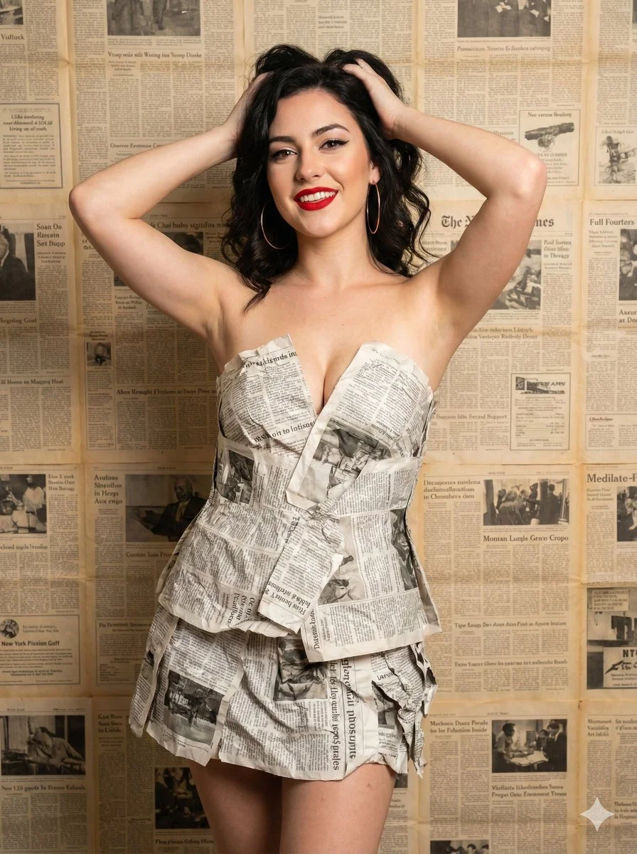 Recycled Elegance: The Newspaper Dress