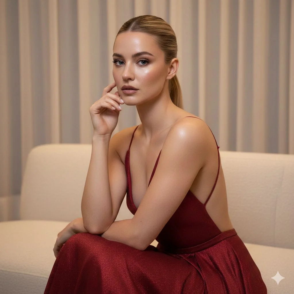 Red Elegance: A Cinematic Fashion Portrait