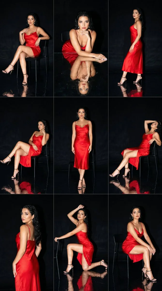 Red Satin Elegance: A High-Fashion Night Editorial in 9 Frames
