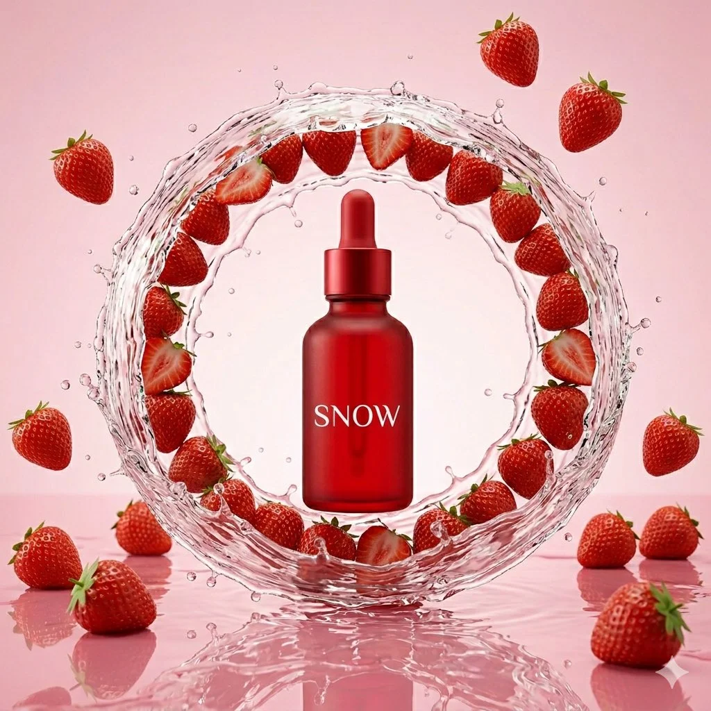 Red Serum in a Splash of Strawberries
