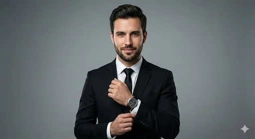 Refined Confidence: Cinematic Portrait of a Modern Gentleman