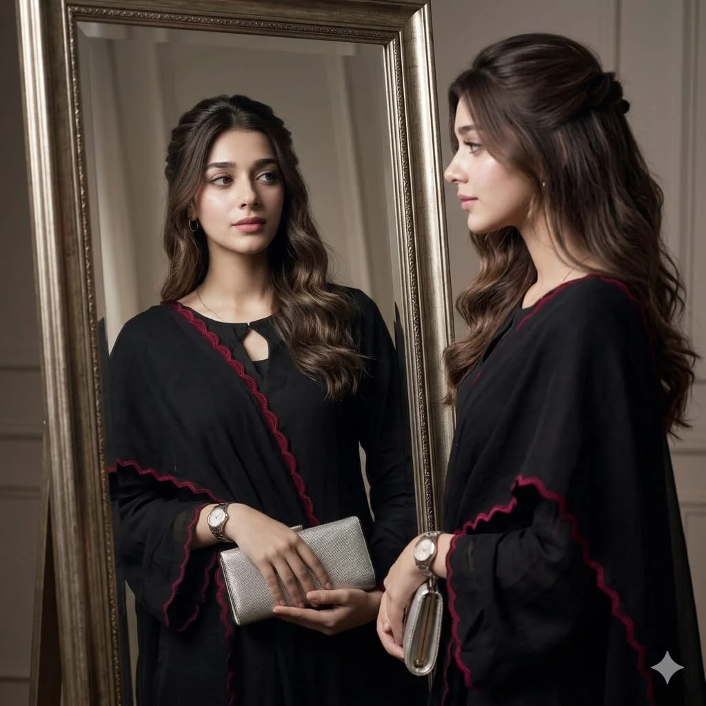 Refined Elegance in 4K: A Mirror Portrait