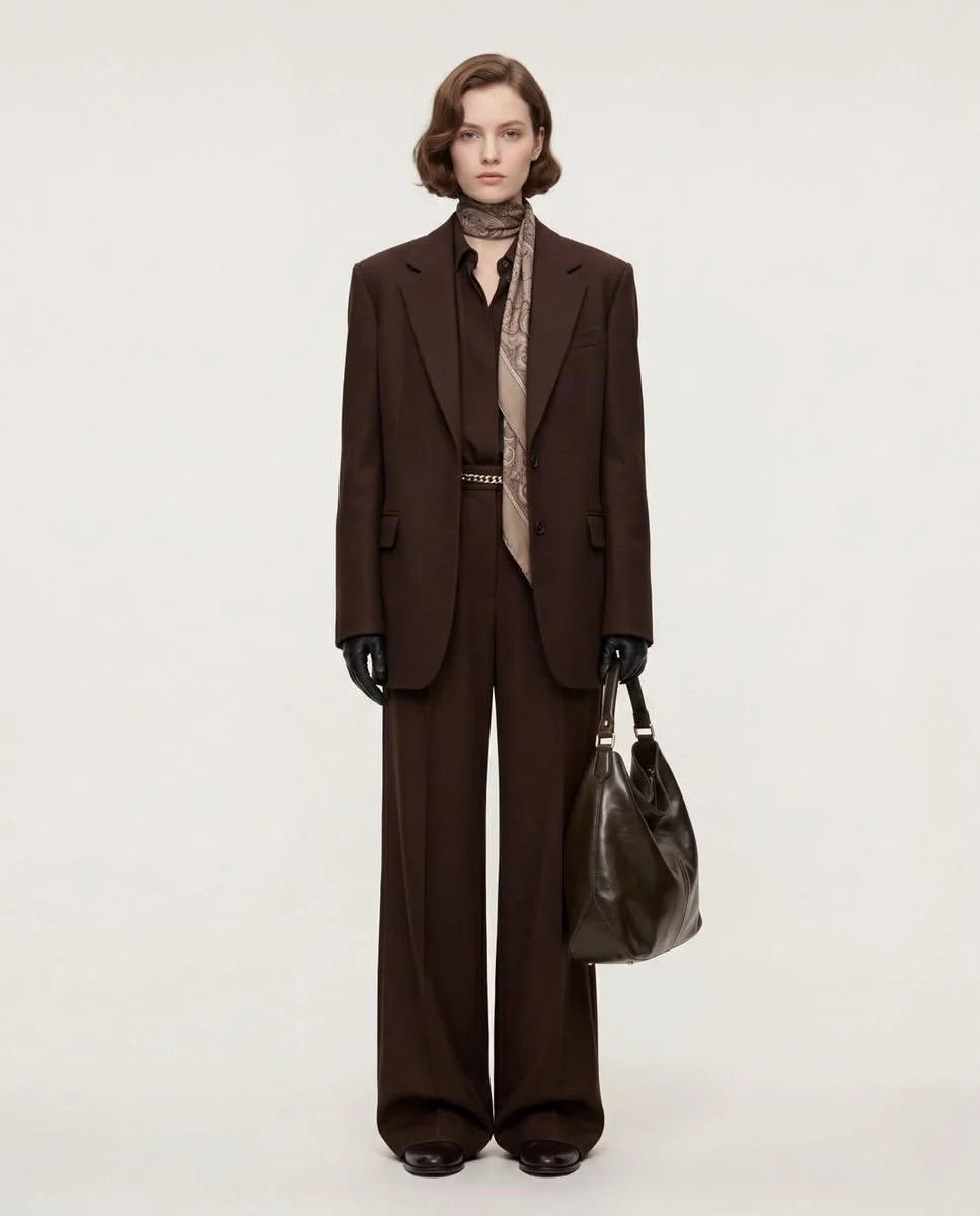 Refined Power Dressing: Editorial Portrait of Modern Luxury in Neutral Tones