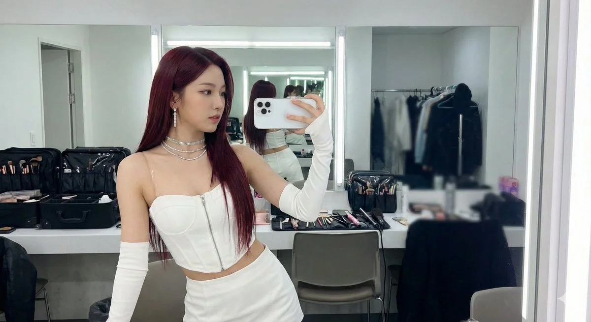 Reflecting Glam: A K-Pop Dream in a Dressing Room