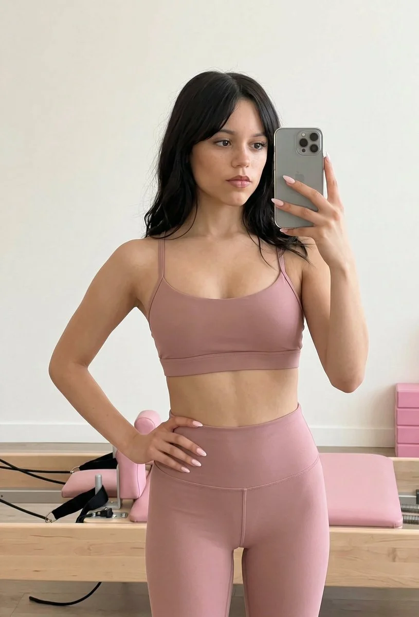 Reflecting Strength: Mirror Selfie in Dusty Blush Activewear