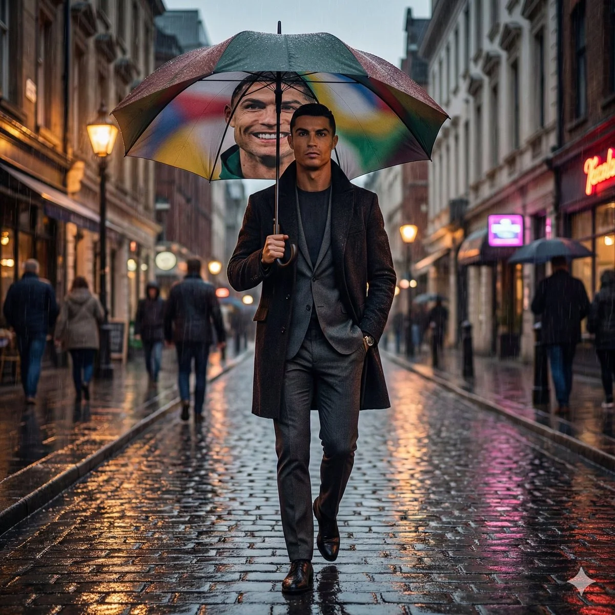 Reflections in the Rain: A Portrait of Confidence