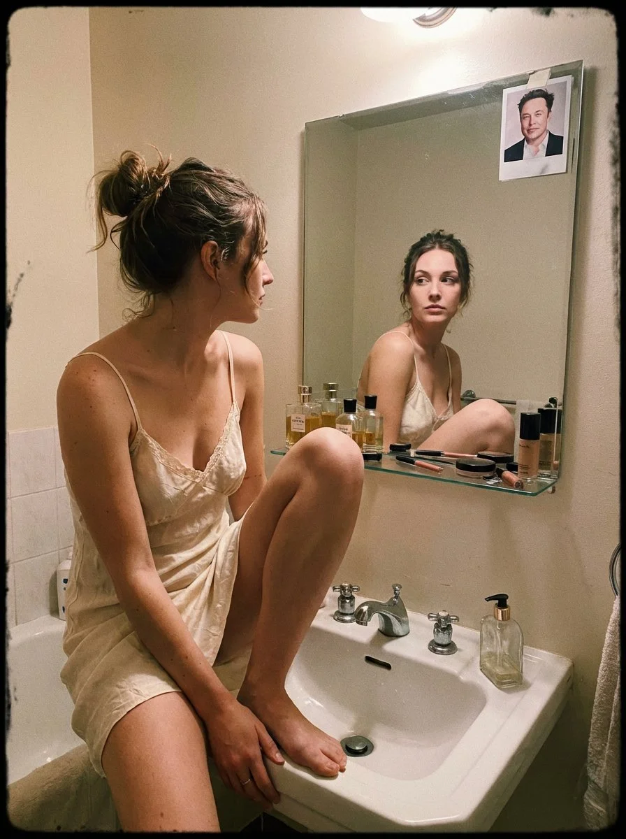 Reflections of Intimacy in a Vintage Bathroom