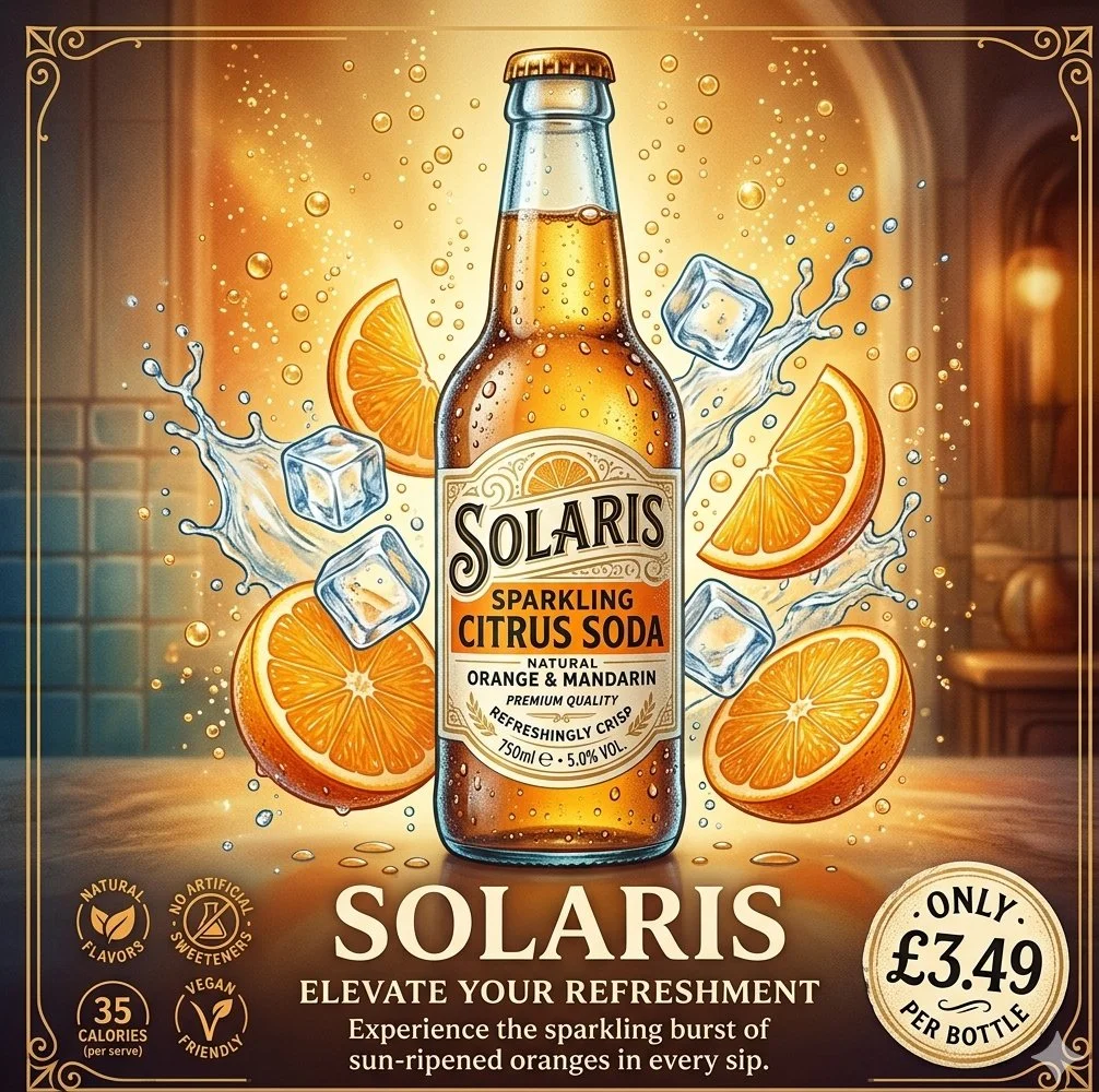 Refreshing Elegance: Sparkling Citrus Soda Showcase