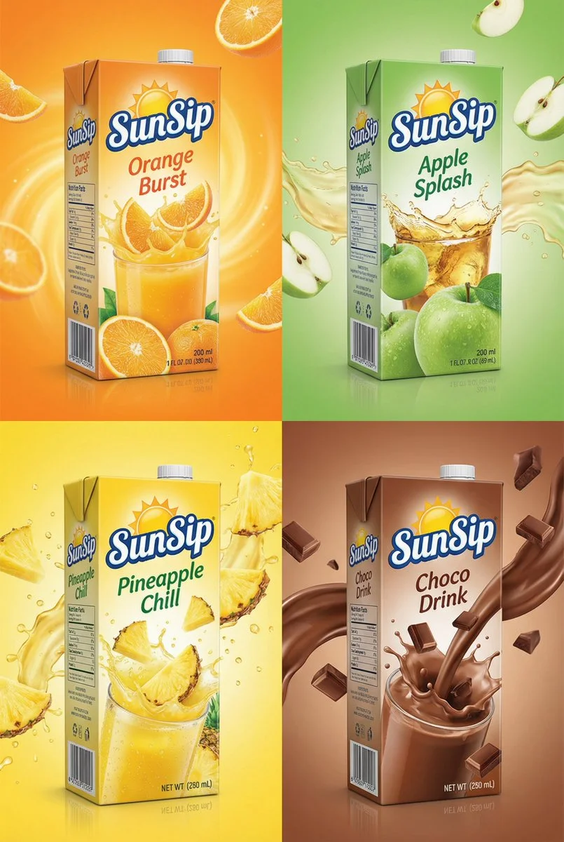 Refreshing Flavors in a Bold Grid Display